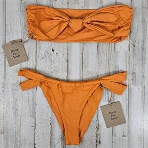 Stone Fox Swim 2 Piece Orange Dreamsicle Bikini Set NWT
